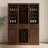 32 Wine Cabinet Buffet In Dark Brown Walnut Finish - Modular Design With Capacity Functional Piece