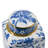 6.5x6.5x12.5" Blue and White Porcelain Lidded Jar