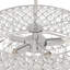 Grand lustre argenté à 5 lumières avec cristaux en cascade Bevers