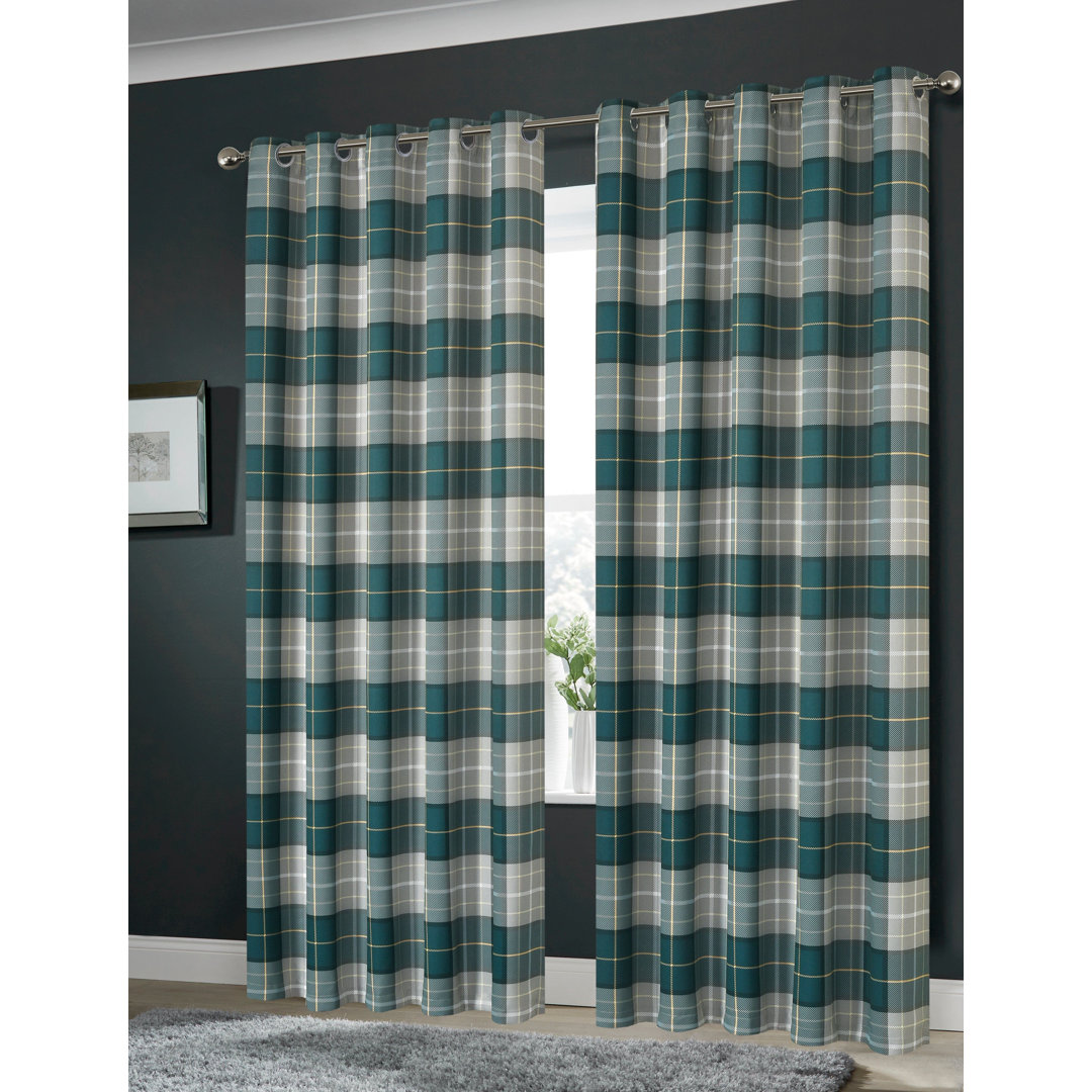 Polyester Room Darkening Grommet / Eyelet Curtain Panel Pair
