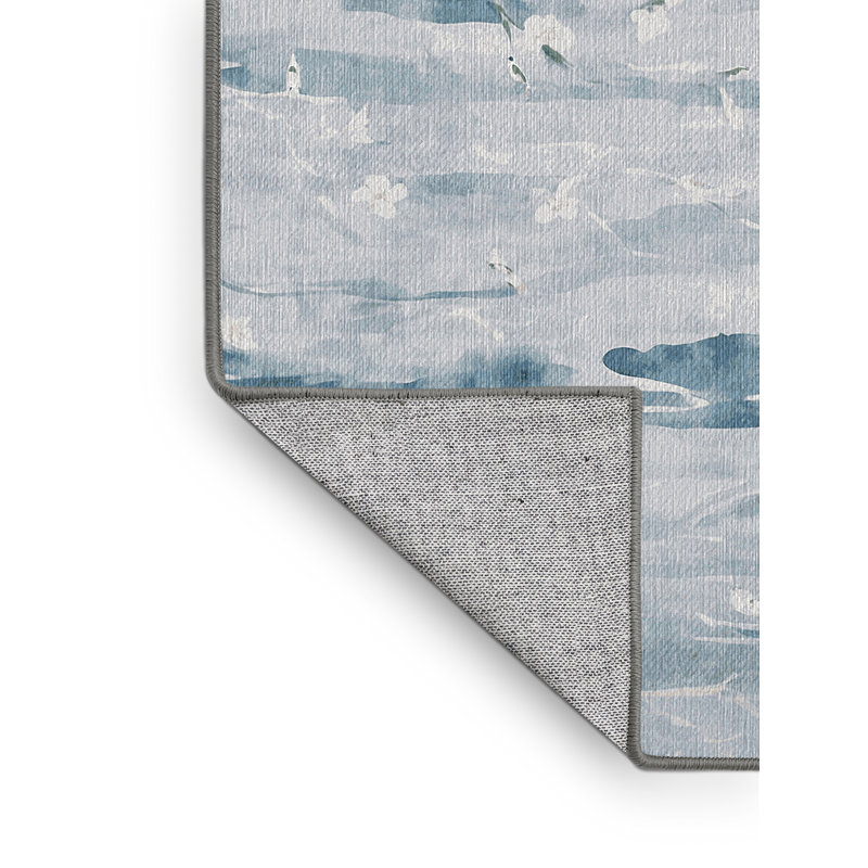 Machine Washable Gray Area Rug, Square 7'