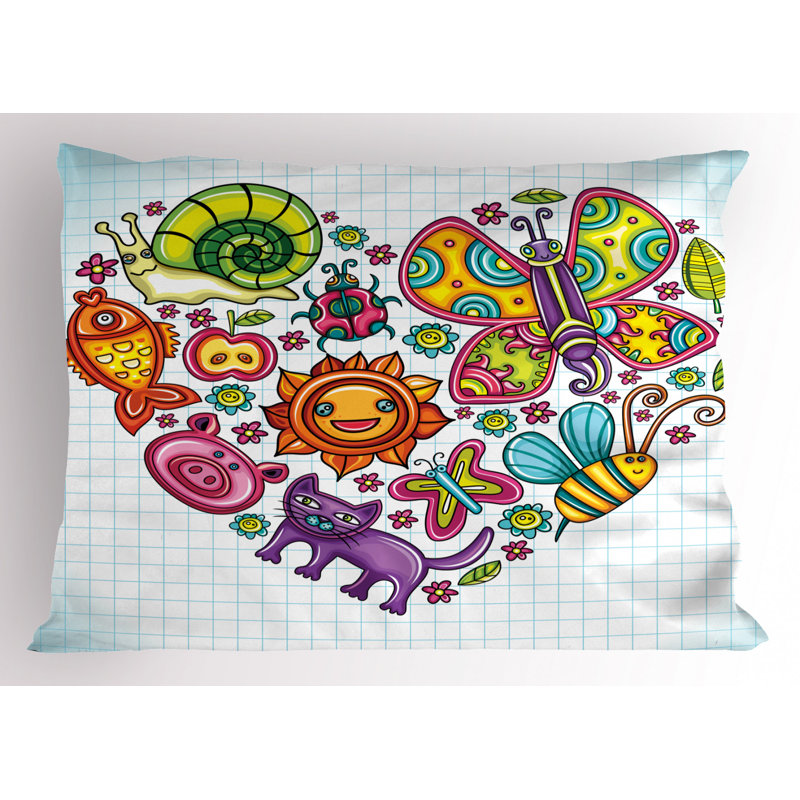 Taie décorative doodle Ladybug, Simple