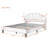 Upholstered Platform Bed With Flower Pattern Velvet Headboard-42703615