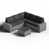 Coussin noir / structure grise