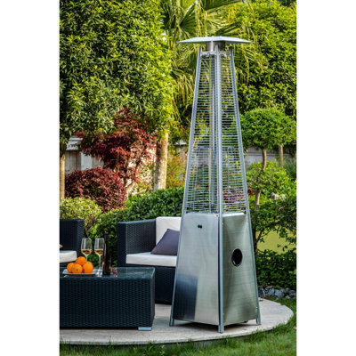 Chauffe-tube en verre de quartz de 40000 BTU, fabrication en acier inoxydable, éclat visuel de la flamme, options de chaleur variable, éclairage des roues portatives,