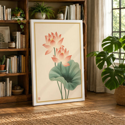Lotus Blossoms Botanical - Wrapped Canvas