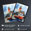 Scottish Harbour Fishing Boats Lighthouse Modern Watercolour Artwork Large Wall Unframed Art Poster Print Thick Paper 18X24 Inch