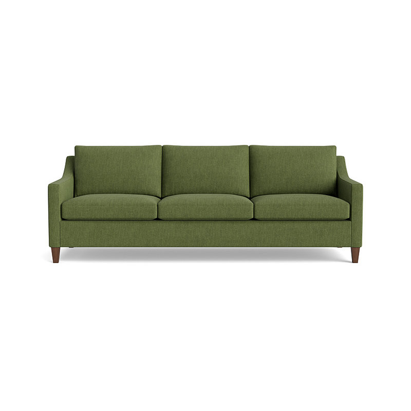 Vera Sofa (95"), Walnut Finish (Angled), Performance Weave - Basil