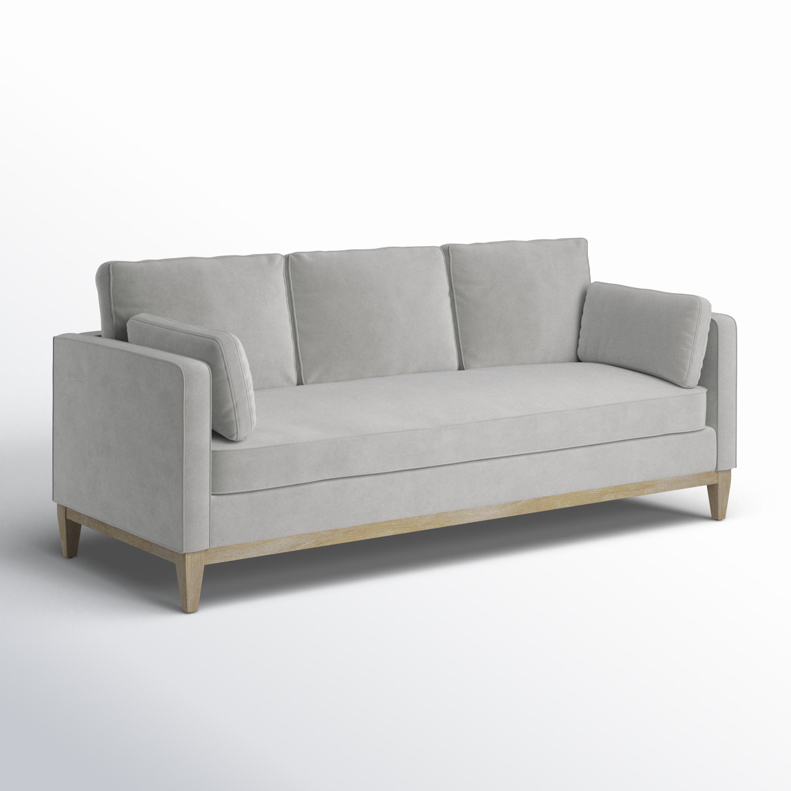 Pera 84'' Upholstered Sofa, Opal Gray Velvet