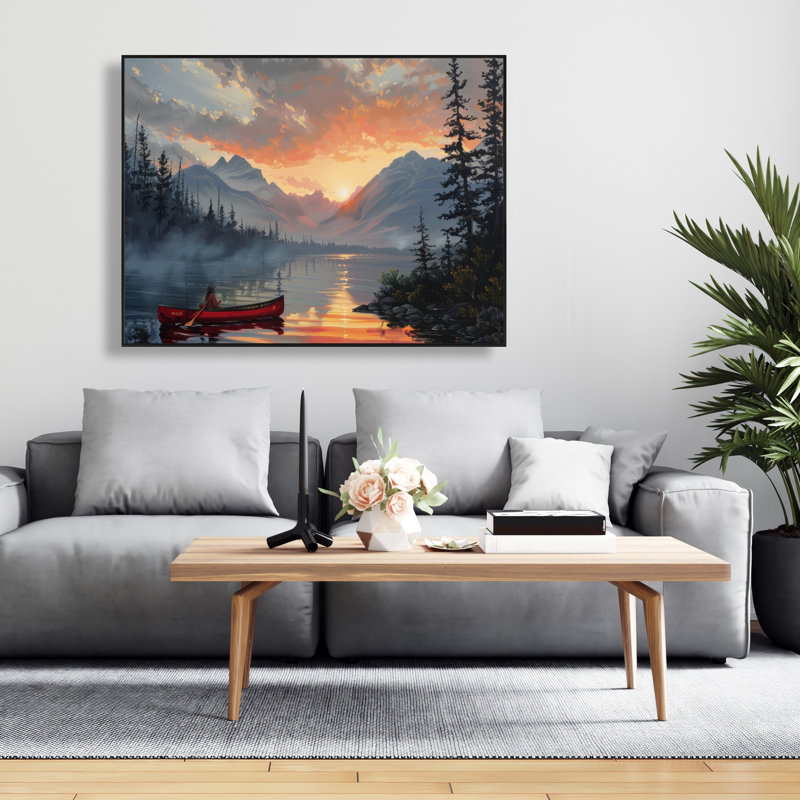 Calm Lake - Toile encadrée turquoise pour la décoration intérieure | Art