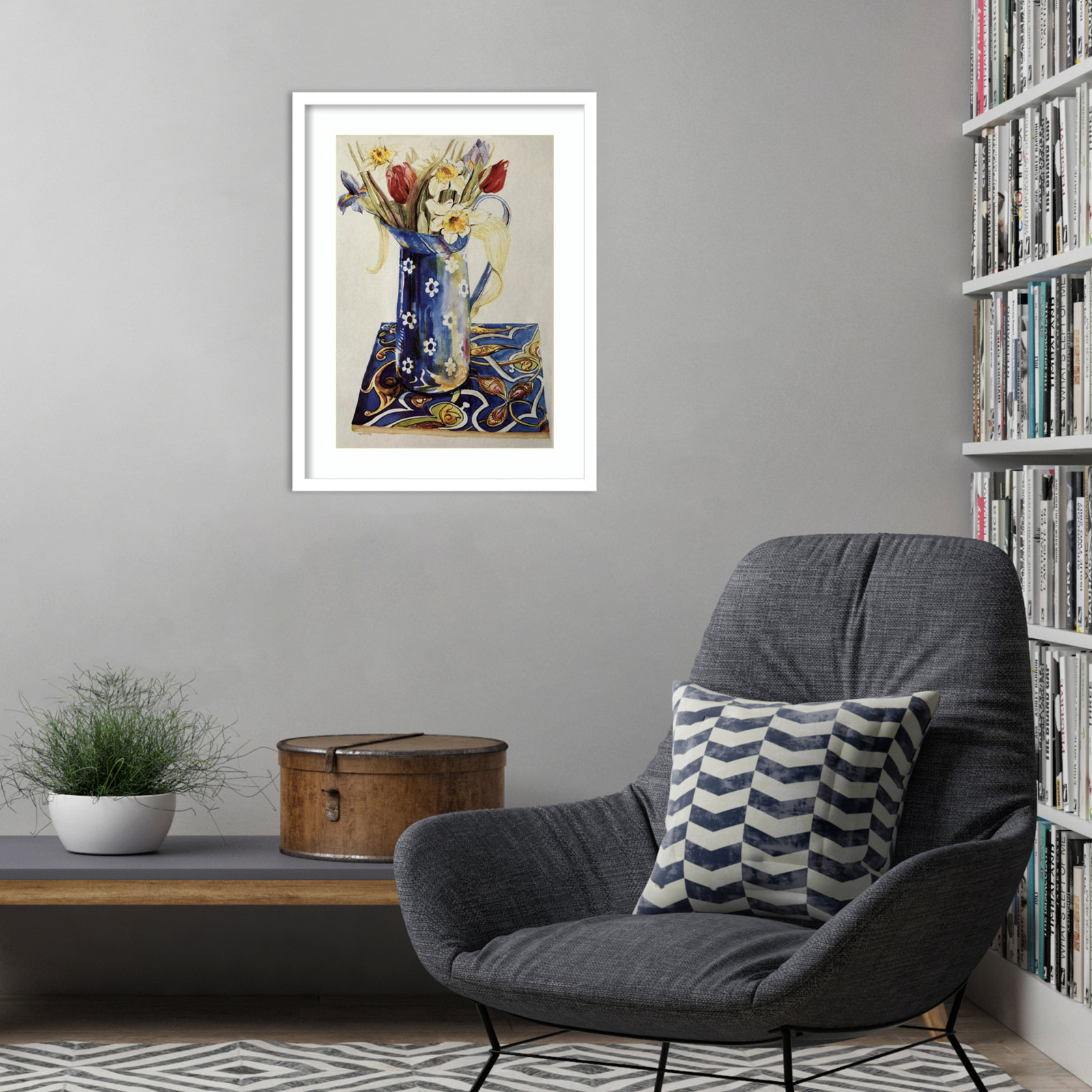 Tulips by Thewsey Joan, 25" H x 19" W, White