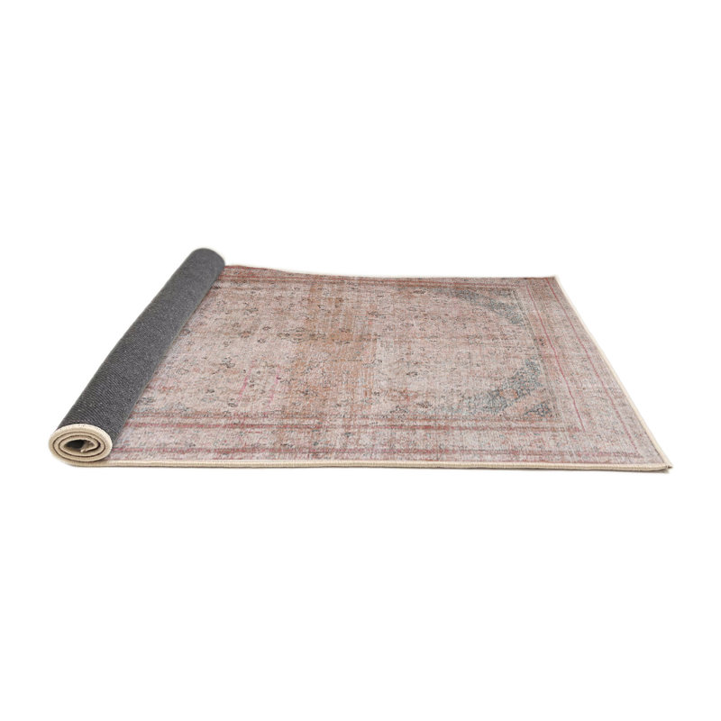 Tapis oriental rose / bleu / brun, Rond 8 pi