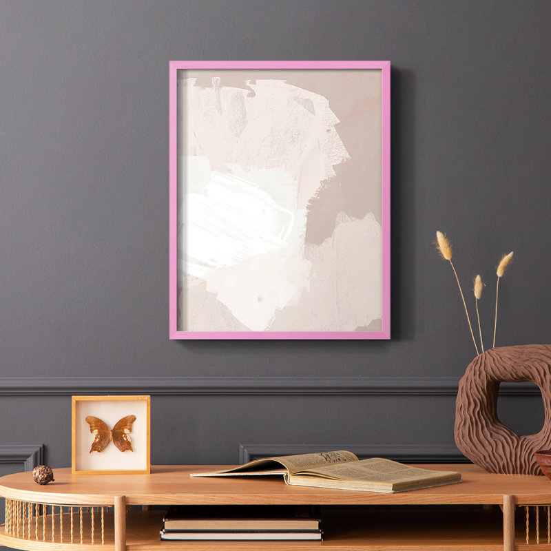Cloud Slate I Framed Print - Solid Wood, Pink, 10" H x 8" W