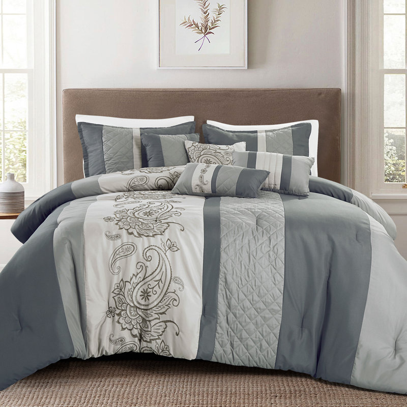 Ornate Traditional Comforter, King Comforter + 6 Additional Pieces