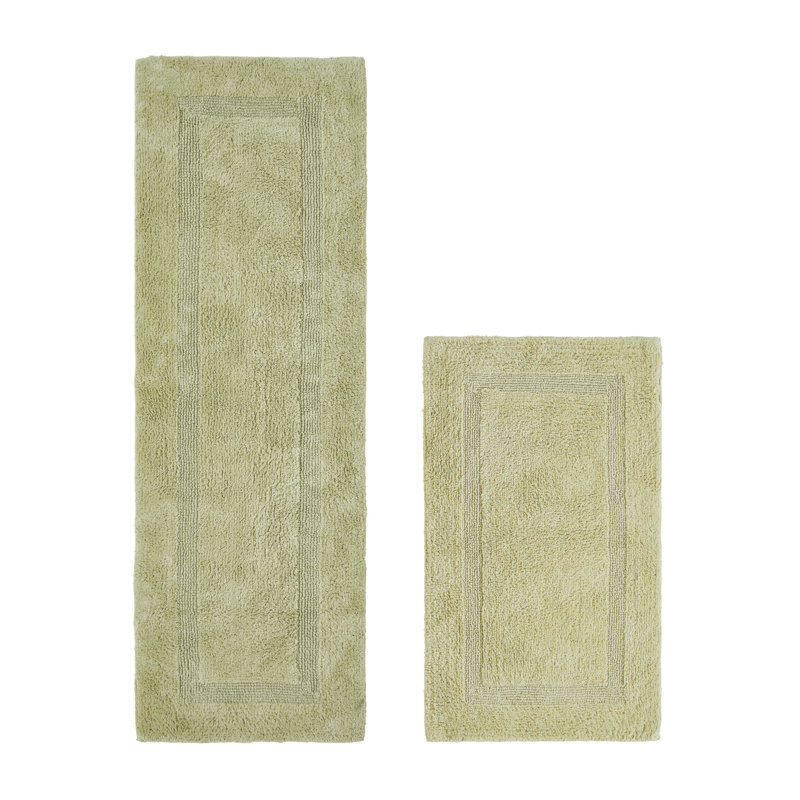 Ensemble de tapis pour salle de bain 2 pièces 100% coton 2370 g / m² Lux, Sauge