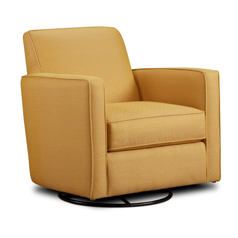 Fauteuil pivotant en polyester Ballina, 100% polyester jaune foncé