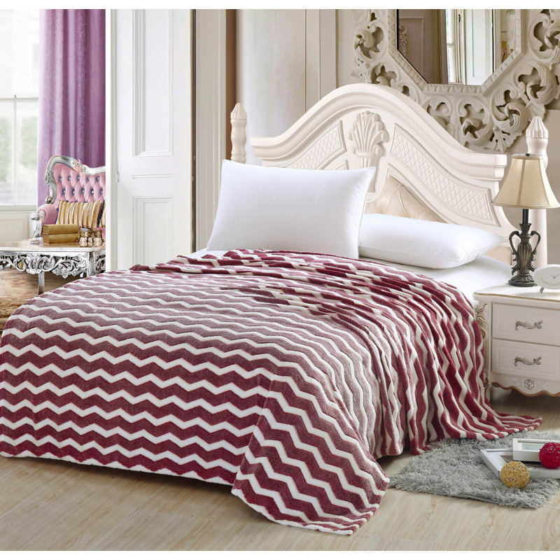 Majewski Throw Blanket, King, Burgundy
