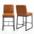 Set of 2 Damylah Faux Leather Counter Stool with Black Metal Legs-270748165-270748161