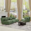 Green Modular Living Room Sofa – Stylish Chenille Fabric Sofa With 70-Degree Reclined Backrest And Cylindrical Pillows-1039181362