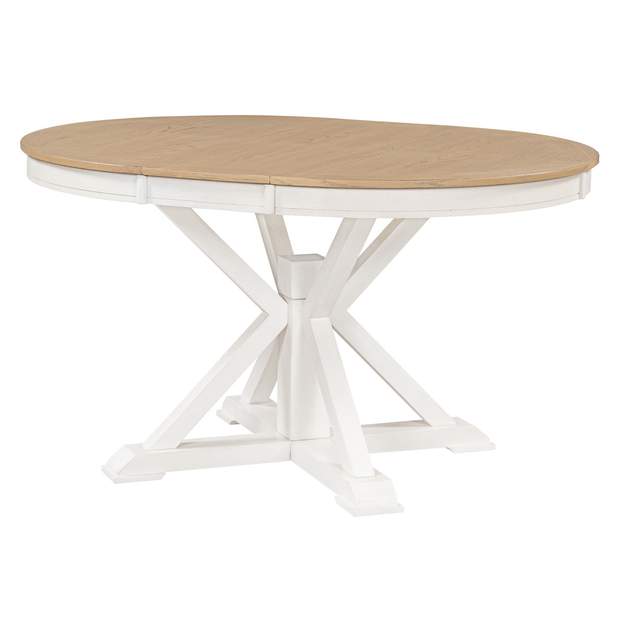 Lark Manor Retro Functional Extendable Dining Table With A 12" Leaf For ...
