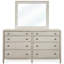 Base de lit à panneau Shannen avec miroir de commode et tables de chevet-692916313