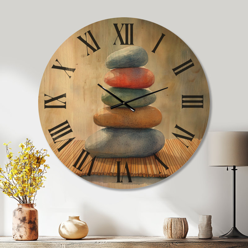  Horloge murale en bois Boho, Oversized