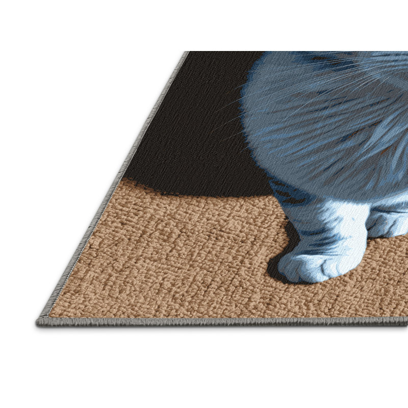 Washable Russian White Cats Area Rug, Rectangle 2' x 3'