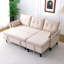 Canapé d'angle réversible en forme de L avec méridienne et rangement - Coton-Lin-738486245
