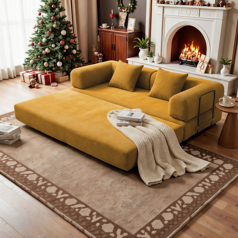 Élégant canapé-lit convertible: futon peu encombrant avec coussins amovibles, idéal pour les petits espaces et la vie moderne