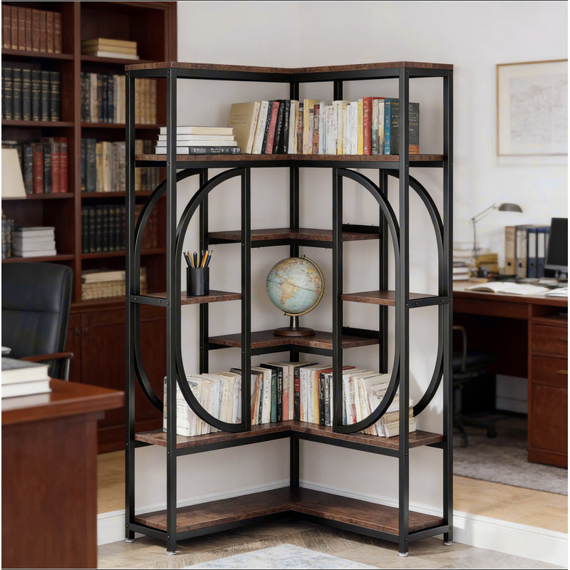 Présentoir de style industriel, bibliothèque, bibliothèque d'angle