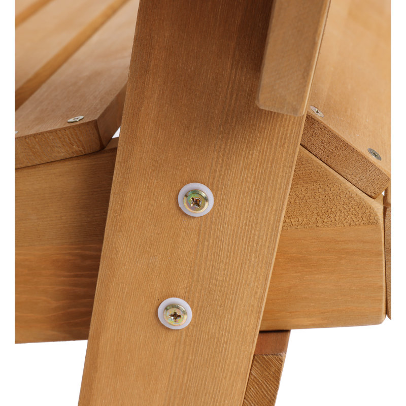 Solid Wood Spacious Adirondack Chair with Cup Holder