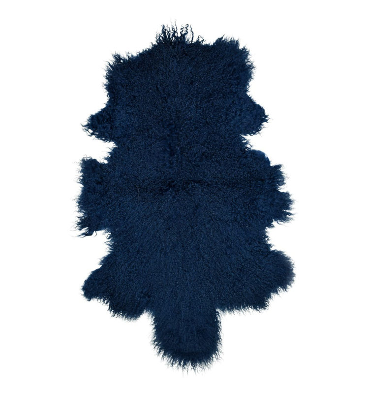 Sheepskin Area Rug in Nautical Blue