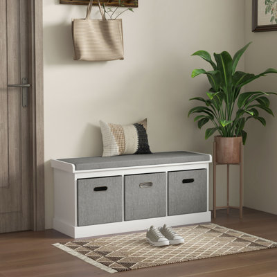 Phinneaus Linen Upholstered Storage Bench