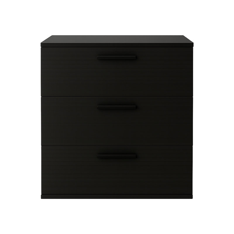 Commode noire à trois tiroirs Morgan