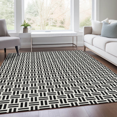Tapis noir Prisco lavable à la machine de qualité supérieure