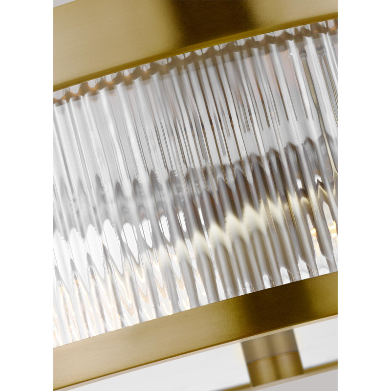 Glass Flush Mount, Burnished Brass