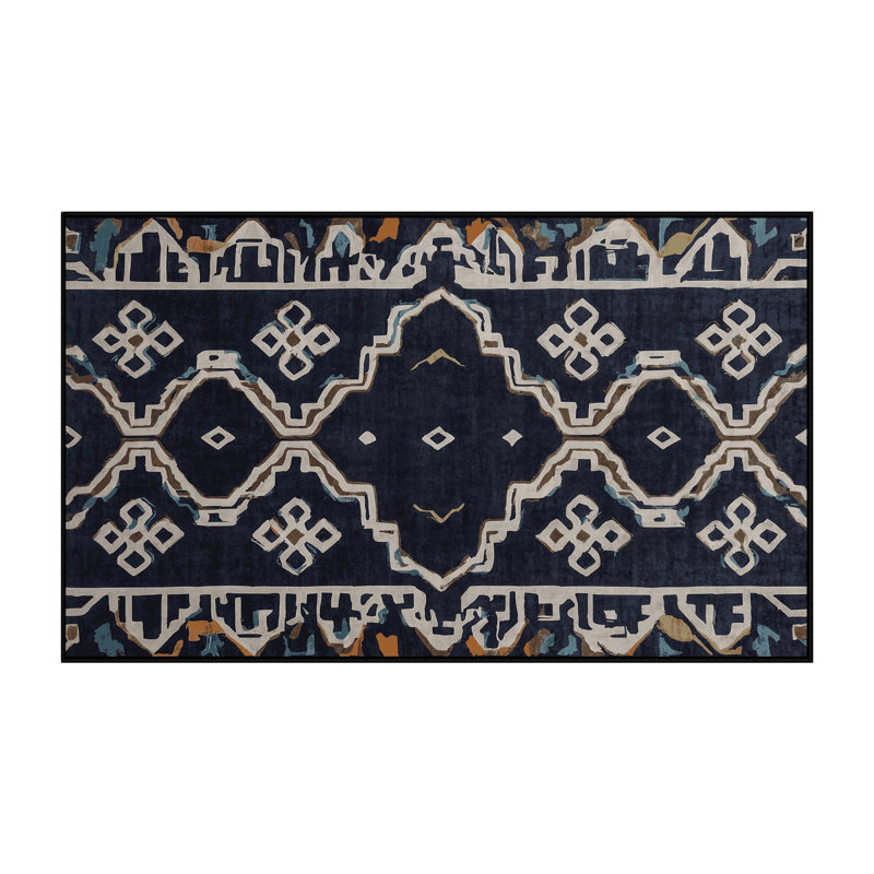 Machine Washable Gray Area Rug, Rectangle 6' x 9'