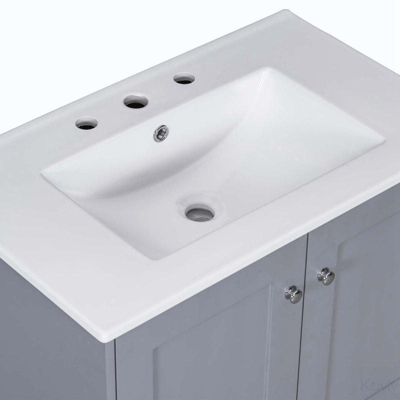 Jaiani 30'' Single Bathroom Vanity with Ceramic Top