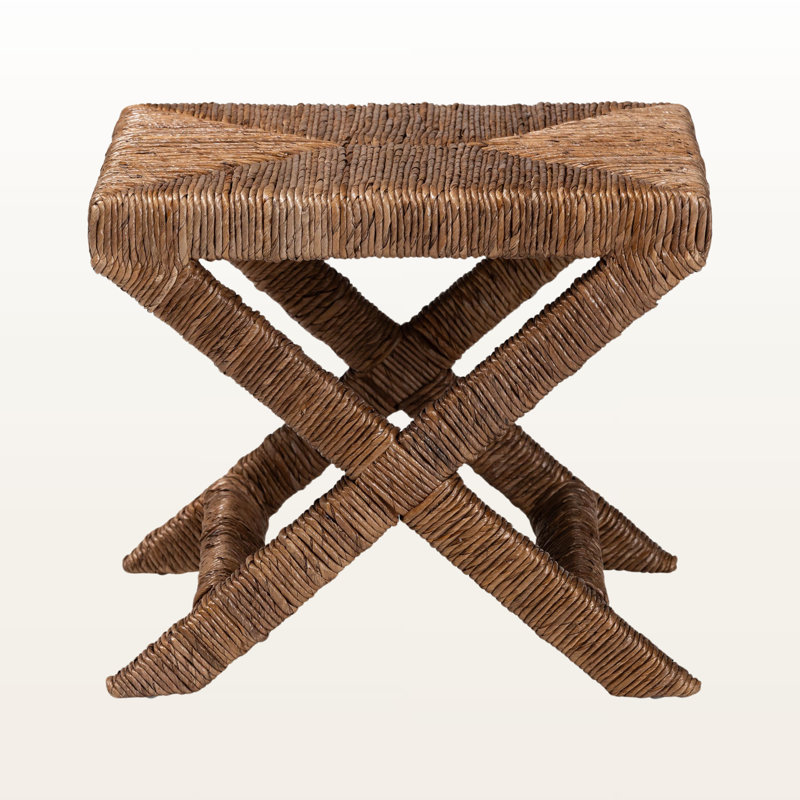 Jaelyn Modern Handwoven Wicker Accent Stool