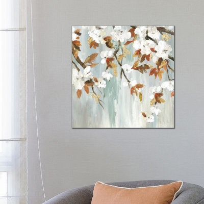 Golden Blooms III by Asia Jensen - Wrapped Canvas Painting