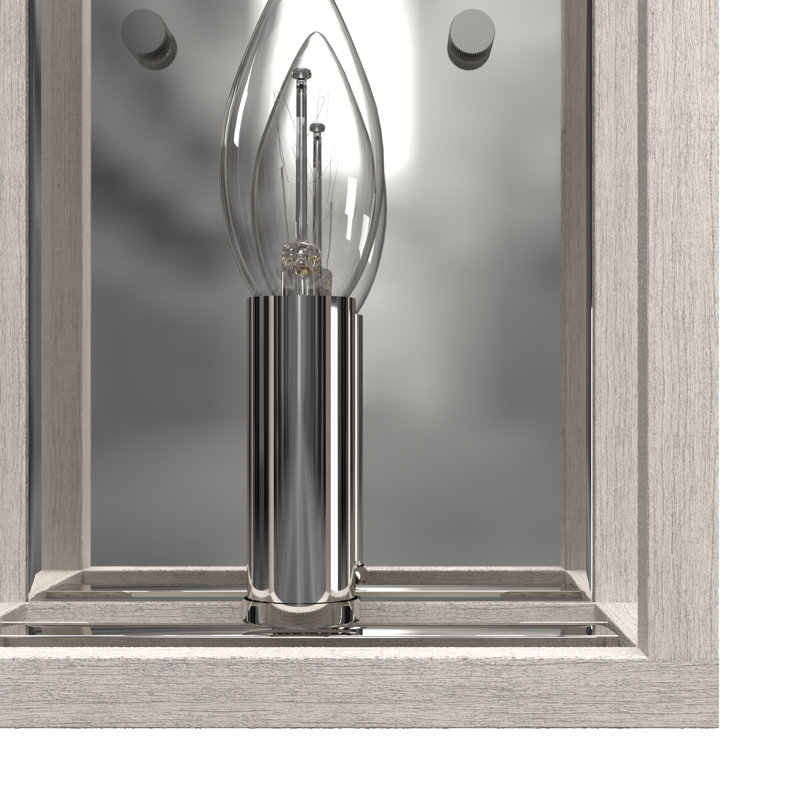 Distressed White and Chrome Minimalist Dimmable Wall Sconce