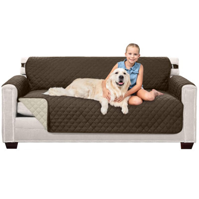 Couch Slip Cover ,70 Inch Seat, Washable Covers For Dogs Pets, Chocolate Beige