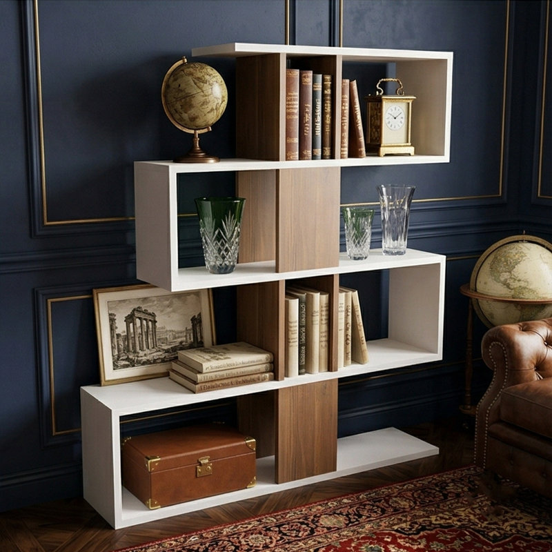 Lennox 43" H x 47" W Geometric Bookcase
