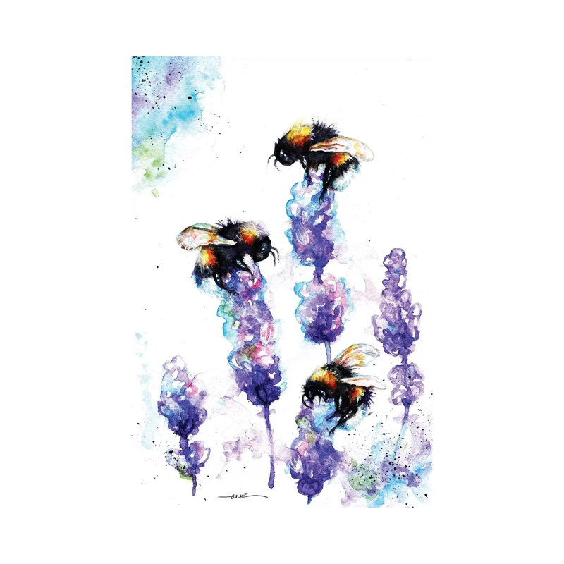 Abeilles et lavande, H 26 po x l 18 po x 1,5 po