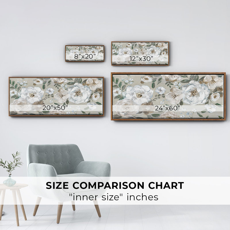 Rose Garden- Framed Canvas, 12" H x 30" W