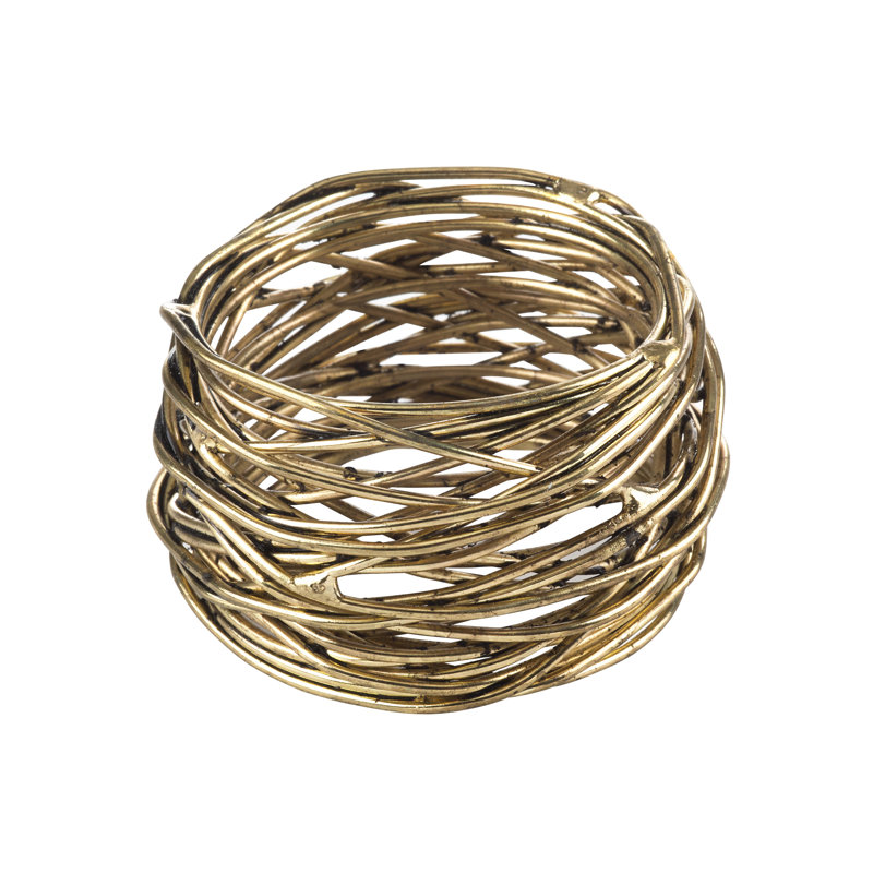 Gold Twine Design Iron Napkin Rings Set of 4