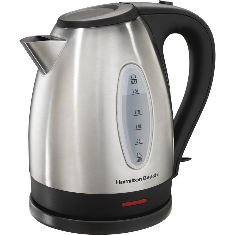 Hamilton Beach 1.7 L Black and Silver Electric Kettle, Silver