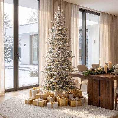Sapin de Noël pré-éclairé givré Johvan