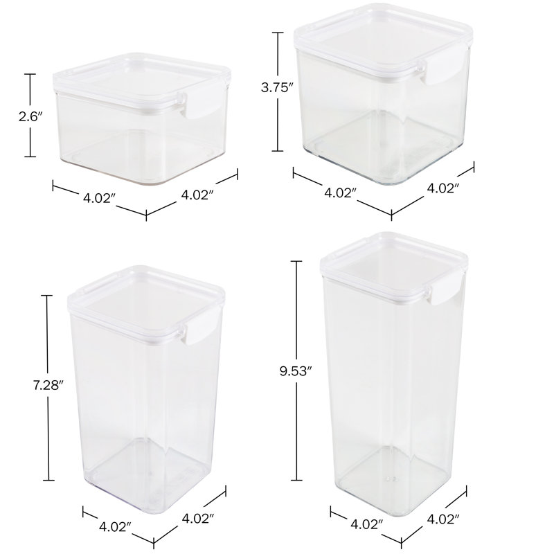 Contenants de rangement pour aliments Calen - Ensemble de 6 contenants avec couvercles pour l'organisation et le rangement du garde-manger - Bacs secs et liquides compatibles de Classic Cuisine