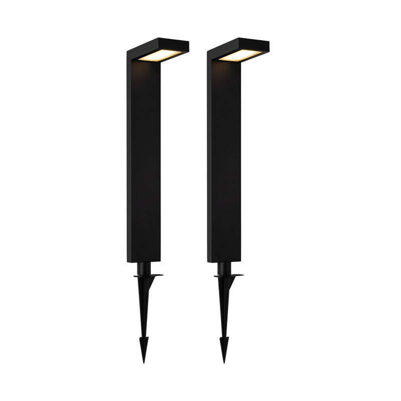  4.5w Low Voltage Black Aluminum Led Outdoor Landscape Path Lights, 16" H x 2.5" W x 4.75" D